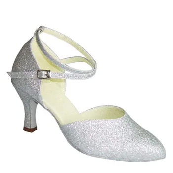 La Altura del tacón de 7cm de Tamaño NOS 4-12 Oro Glitter Oro Negro Satinado Brillo Plata Brillo Profesional de la Mujer de la sala de Baile Zapatos de Baile NB009