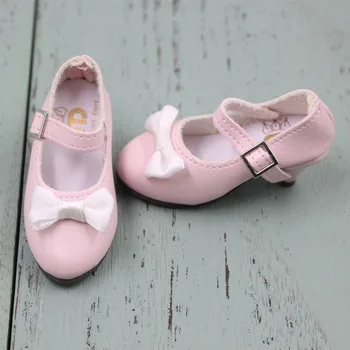 La fortuna días de 1/4 bjd zapatos de 45 cm de la muñeca cerca de 6.2 cm de tacón alto con bowknot cuatro de estilo rosa blanco