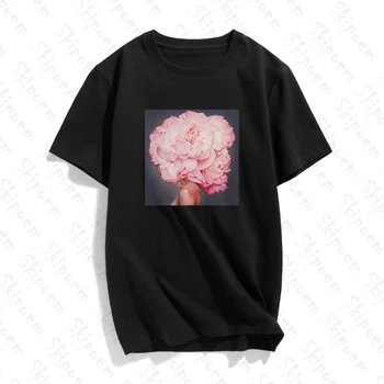 La fotografía de Arte de la Moda Sexy Flor Ar T-shirt de las Mujeres de corea del Estilo Harajuku Punk Tumblr de Algodón Más el Tamaño de la camiseta de Manga Corta Camisetas