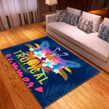 La impresión 3D de Flamenco amor de alfombras alfombra del comedor dormitorio grande alfombras de salón de la cocina del piso de la habitación tapete verde de la habitación del bebé colorida alfombra