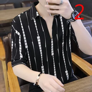 La marea de la marca manga corta t-shirt varones 2019 verano nueva versión coreana de la naturaleza de hielo de seda de la mitad de la manga de la camisa