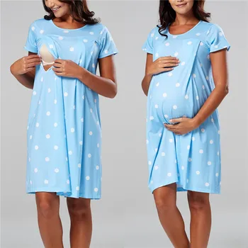 La Maternidad Pijamas Camisón De Lactancia Vestido De Parto De Enfermería Pijamas De Las Mujeres Embarazadas Ropa De Dormir Para La Lactancia, Ropa De Dormir