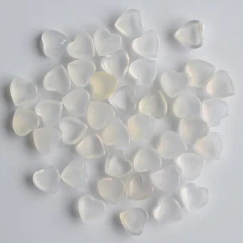 La moda de buena calidad blanco natural de ónix en forma de corazón de la cabina cabujones perlas de 10mm para la fabricación de la joyería Mayorista 50pcs/lot libre