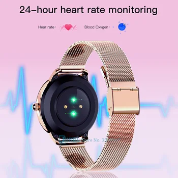 La moda de Diamante Reloj Inteligente Mujeres Fitness Tracker Electrónica de Pulsera Para Andriod IOS Inteligente Reloj de Lujo de la pulsera Smartwatch
