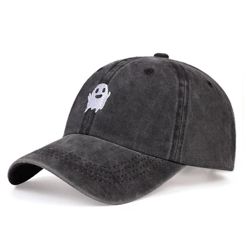 La moda de verano salvaje gorra de béisbol de hip-hop sombrero ajustable pequeño fantasma bordado lavado tapas salvaje sombrero de los deportes casual sombrero sombreros para el sol