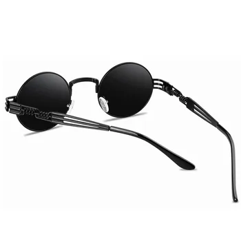 La moda Steampunk Gafas de sol de Diseño de la Marca de las Mujeres de los Hombres Retro Ronda de Metal Punk gafas de Sol UV400 Tonos Gafas