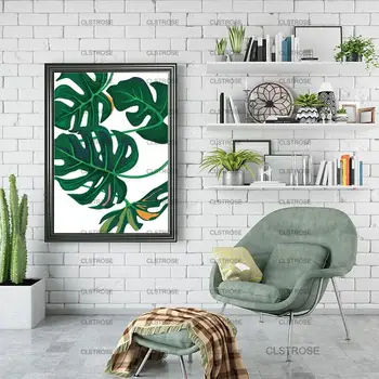 La moderna Pintura Decorativa Plantas Pintado de Verde las Hojas Cartel Hd casera de la Pared Impermeable de Tinta de Arte Lienzo de Pintura para el Dormitorio