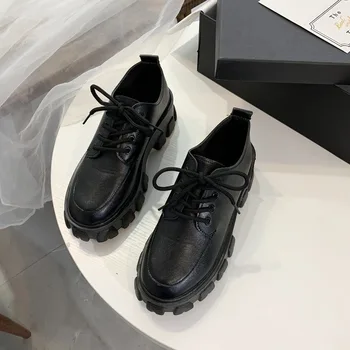 La mujer, Mary Janes Zapatos de Plataforma 2020 Británico de Estilo Vintage de Cuero Bombas de Zapatos de las Mujeres de corea del Estilo de zapatos de Tacón Alto Zapatos Mocasines