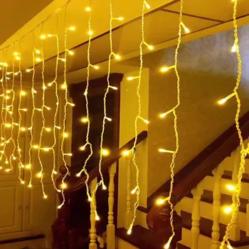 La navidad de la Cadena de Luces LED de la Cortina de Carámbano Garland Cadena de Luces de la Caída de 0,6 m, Año Nuevo, Navidad, Decoración para el Jardín de la Calle al aire libre