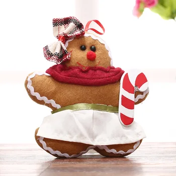 La navidad se muestran los Juguetes de hombre de pan de Jengibre de la Muñeca Novwoven tela Pequeña Tienda de Regalos Mascota