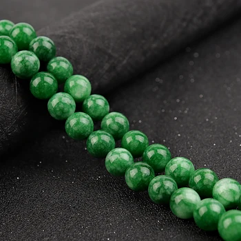 La Piedra Natural de color Verde Jade Cuentas Redondas Sueltas Espaciador Perlas Para la Joyería de BRICOLAJE Hacer Pulsera de los Encantos Accesorios 15