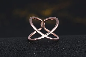 La promoción de la moda cruz simple diseño femenino de la plata esterlina 925 señoras de dedo de la parte de los anillos de la joyería del anillo de regalo barato