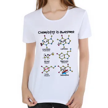 La química es impresionante carta camiseta mujer camiseta Mujer Linda Camiseta Saludo de Ciencias de la camiseta de Manga Corta para las niñas