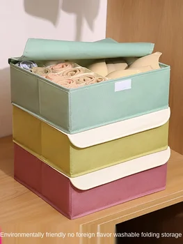La tela de la ropa de almacenamiento cajón de la caja caja de almacenamiento con tapa plegable artefacto del hogar ropa de clasificación cuadro de trompeta