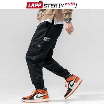 LAPPSTER Streetwear Harén Pantalones de los Hombres 2020 Monos de Hip Hop Negro Pantalones Masculinos Pantalones de Pista coreana de la Moda de Corredores Deportivos