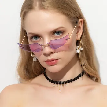 Las alas de la Lente de Gafas de sol de las Mujeres de Metal Montura de Ojo de Gato Gafas de Sol Gafas de sol para Hombre de la Marca del Diseñador de gafas de sol mujer 2020