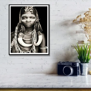 Las Mujeres Africanas En Blanco Y Negro Canvans La Pintura De Carteles Y Grabados Quadros Arte De La Pared De La Imagen Para La Sala De Estar Decoración Para El Hogar Cuadros