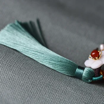 Las mujeres collar de la nueva llegada de la flor verde de la borla colgante de la vendimia de la joyería accesorios de invierno suéter de gargantilla collares XL254