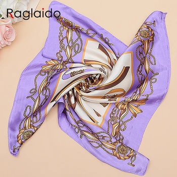 Las mujeres de la plaza de la bufanda de 60x60cm de la impresión floral de seda bufandas pañuelo