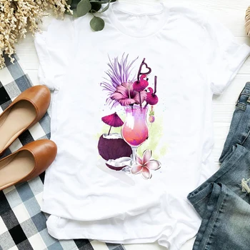 Las mujeres de la Señora de la Acuarela de la Mariposa Lindo Verano Otoño Impresión de la Camiseta de la Camisa de la Ropa Superior de la Gráfica Hembra T Camiseta para Mujer T-shirt
