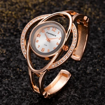 Las Mujeres de lujo de Relojes de Pulsera de Cristal de la Esfera Pequeña de la Moda del Reloj de Cuarzo de Oro de Plata de Regalo para las Mujeres Reloj Mujer