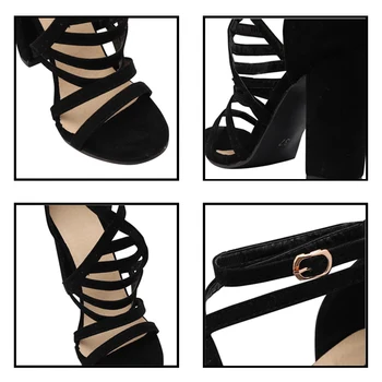 Las mujeres Sandalias de Gladiador de las Señoras atractivas de la Hebilla de la Correa Cruz de la Mujer zapatos de Tacón Alto Zapatos de Vendaje de Mujer de Moda de Verano de las Mujeres Sandalias de 2021