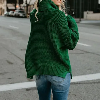 Las Mujeres Suéteres De Cuello De Tortuga 2020 Otoño Invierno Estilo Europeo Pullover Puentes Toque Casual Caliente Suéteres De Gran Tamaño Suéter