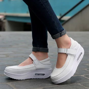 Las mujeres Zapatos para Caminar Mocasines Transpirable Slip-on Grueso Zapatillas de deporte al aire libre, Casual Zapatos