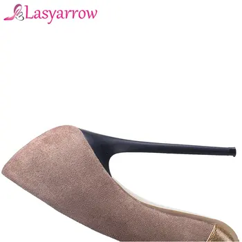 Lasyarrow 2020 las nuevas mujeres de un solo zapatos de 12cm negro puntiagudo zapatos de tacón alto de aguja de poca profundidad de la boca salvaje en el trabajo profesional de los zapatos de fiesta