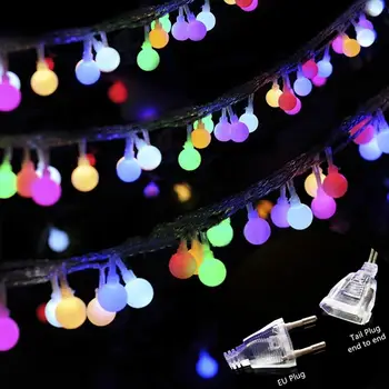 LED Cadena de Luces de la Cereza de la Bola de Lámparas Enchufe de alimentación de Batería de Vacaciones Estrellado de Hadas Guirnalda para el Jardín del Dormitorio de Navidad de Fiesta de la Boda