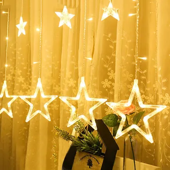 LED de Estrellas de Navidad Colgando de la Cortina de Luces de Navidad de la Cadena de Fiesta en Casa Hogar Dic MR Hogar decoraciones de Fiesta de rápido mayorista рождество