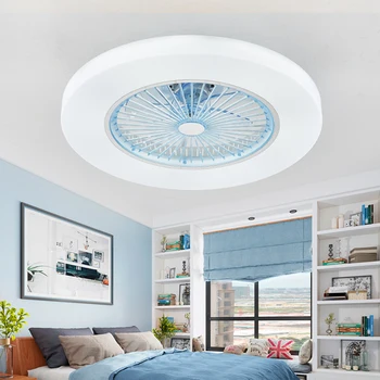 LED de los Ventiladores de techo de la lámpara con la atenuación de control remoto Invisible Hojas de 58 cm de luz de la moderna decoración del hogar de la Luminaria de la APLICACIÓN de Control de