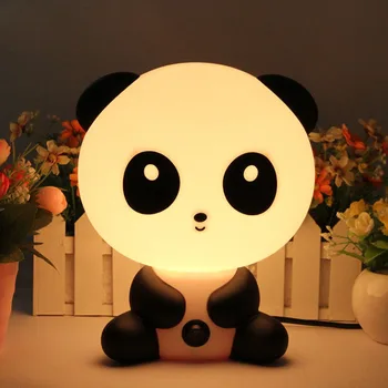LED Lámpara de Noche Lindo de dibujos animados Panda Luz de la Noche Bebé Dormitorio Lámparas de suspensión Led Niño Bombilla de la luz de Lámparas de Mesa Para Niños Regalo