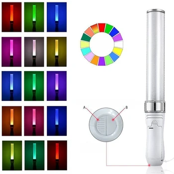 LED Multicolor Palillos del Resplandor,de la Fiesta de Luz Intermitente, 15 Cambio de Color de la Luz Parpadeante de memoria para artículos para Fiesta(2Pack)