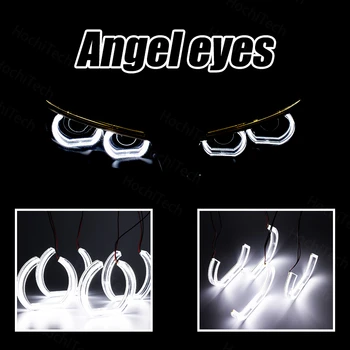 LED Ojo de Angel kit de 6000K Blanco anillo de Halo, las luces de circulación diurna la luz de Día Para BMW X5 E53 estiramiento facial 2004 2005 2006 Cristal ojos de Ángel