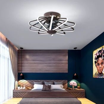 LED ventilador de techo con Luces de control remoto dormitorio decoración del ventilador de la lámpara de salón Comedor 110v/220v LED ventilador de techo de la lámpara