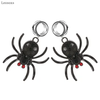 Leosoxs 2pcs Europeos y Americanos Creativo Araña Pendientes Discoteca Exagerada Animal Aretes de Joyería de la Perforación