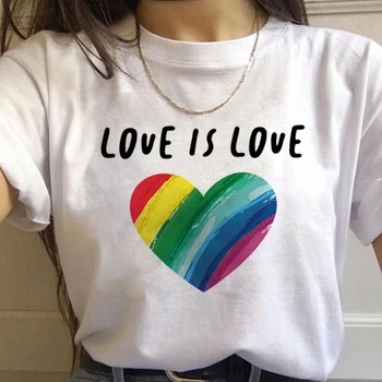 Lgtb arco iris Harajuku Camiseta de las Mujeres del Orgullo Gay Ullzang 90 T-shirt de Lesbianas Gráfico Divertido de Impresión de la Camiseta de la Nueva parte Superior de Moda de Camisetas Mujer