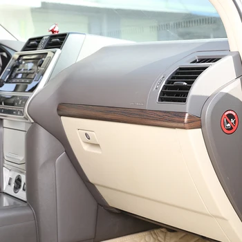 LHD Coche ABS Interior del Lado del Pasajero de la Decoración de la Tira de ajuste Para el Toyota Land Cruiser Prado FJ150 150 2010-2018, de Madera de Pino de Grano