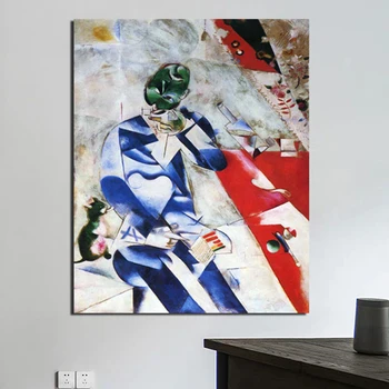 Lienzo Impreso Marc Chagall Arte De La Pared Cartel De La Pintura Abstracta Clásico Moderno De La Decoración Del Hogar Retro Modular Marco De Fotos Para El Dormitorio