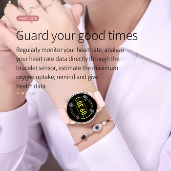 LIGE 2020 Nueva Completa de la Pantalla Táctil Reloj Inteligente Mujer Multifuncional del Deporte de la Frecuencia Cardíaca Presión Arterial IP67 Impermeable Smartwatch+Caja