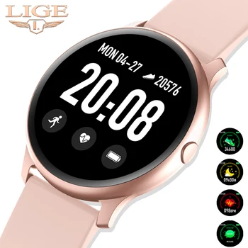 LIGE Reloj Inteligente Hombres Impermeable de los Deportes de la Aptitud de seguimiento de la Frecuencia Cardíaca Monitor de Presión Arterial smartwatch Damas Relogio Inteligente