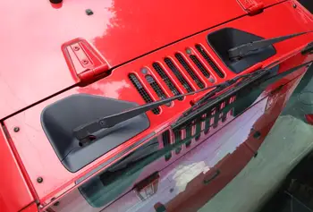 Limpiaparabrisas delantero de la Base de la Decoración de la Cubierta de Pegatinas para Jeep Wrangler JK 2007-2017 Accesorios Exteriores del Coche del ABS Negro Mate de Fibra de Carbono