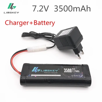 Limskey 7.2 V 3500mAh Batería Ni-MH battery Pack Tamiya Enchufe Con 7,2 V Cargador de Alta Capacidad SC*6 Celdas para RC Coche de Control Juguetes de la Batería