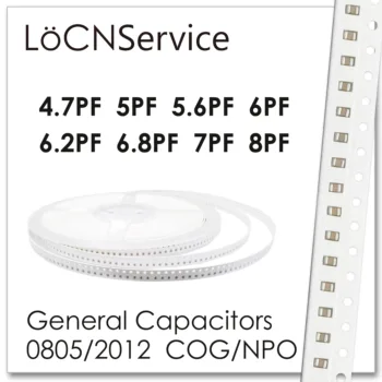 LoCNService Condensadores 4000PCS 0805 2012 COG/NPO RoHS 50V 0.5% 5% 4.7 PF 5PF 5.6 PF 6PF 6.2 PF 6.8 PF 7PF 8PF SMD de Alta calidad
