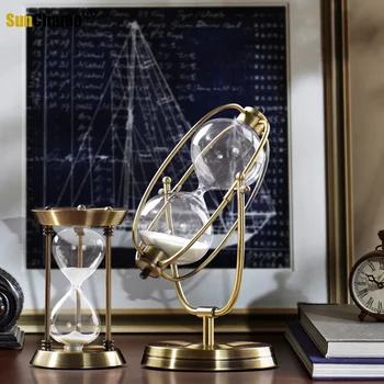 LOGOTIPO de Customzied 17cm de Altura de la Nueva Marca de Alta Calidad Elegante reloj de Arena de la Decoración de Metal Sandglass para el Club Hotel o de Regalo