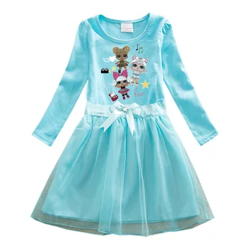 LOL Sorpresa Vestido de las Niñas Vestido de Algodón Tul Vestido de Ropa de Otoño para los Niños de Bebé de Niña de Vestido de los Niños Ropa
