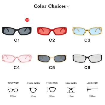 LongKeeper Rectangular Pequeño de Gafas de sol de las Mujeres De 2020 Retro Cuadrado Rectángulo Negro Rojo Verano Tonos UV400 gafas de sol de mujer