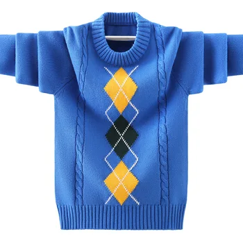 Los chicos de jersey de tejido de punto Suéter de los Niños suéter de Invierno de los Niños de la ropa Nueva Ropa de Algodón Mantener caliente O-Suéter de Cuello