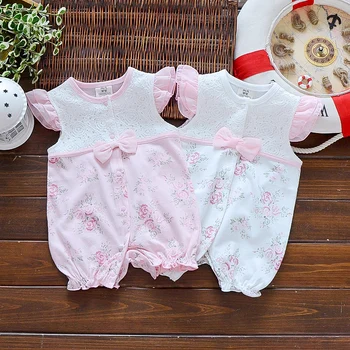 Los gemelos ropa de verano de las niñas de bebé bautismo mono body de bebé de la ropa 3 6 9 12 meses pijama de bebé niña gemelos photo props